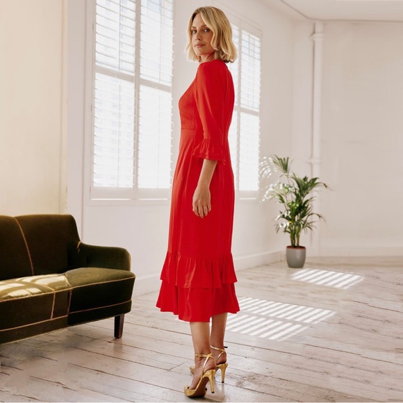 ASPIGA Victoria Satin Dress
Color: Ruby Red - Picture 2 of 14